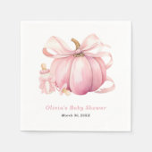 Schattigee Roze Pompoen Bow Girl Baby shower Serve Servet (Voorkant)