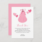 Schattigee Roze Pompoen Bow Script Meisje Baby sho Bedankkaart (Voorkant / Achterkant)