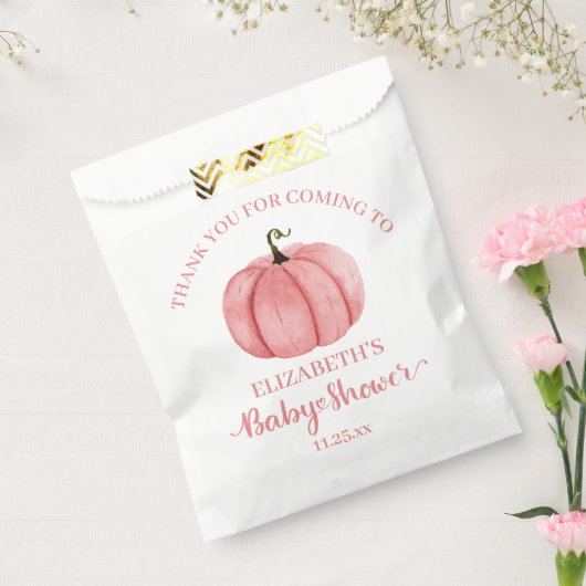 Schattigee roze pompoen dank u Baby shower Bedankzakje (Gezegeld)