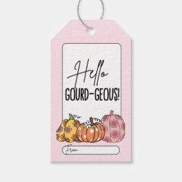 Schattigee Roze Pompoen Halloween Gift Label Cadeaulabel