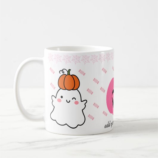 Schattigee Roze Pompoen Keramische Mok -  (Links)