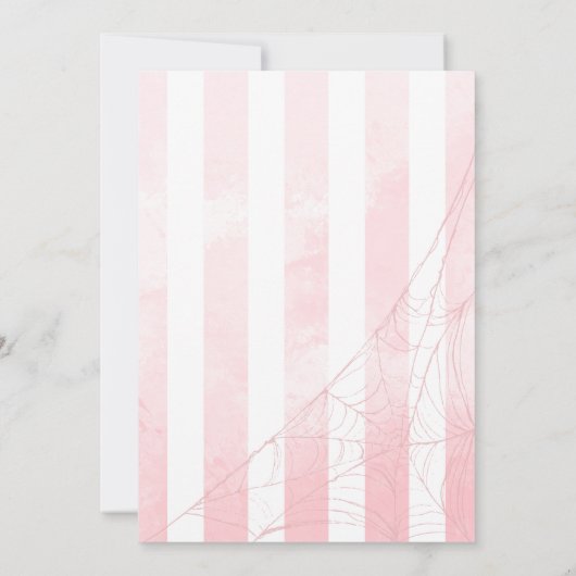 Schattigee roze pompoen waterverf kinder Halloween Kaart (Achterkant)