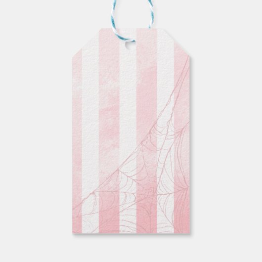 Schattigee roze pompoen waterverf trick or treat g cadeaulabel (Achterkant)