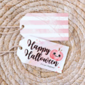 Schattigee roze pompoen waterverf trick or treat g cadeaulabel