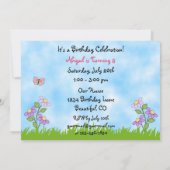 Schattigee Roze Pony Paard Verjaardag Uitnodiginge Kaart (Achterkant)