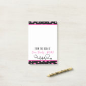 Schattigee Roze Poot Print Dierenarts Naam Post-it® Notes (Op bureau)