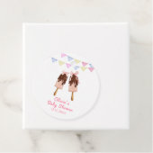 Schattigee Roze Popcicle Bow Ice Cream Baby shower Bedankjes Labels (In situ)