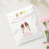 Schattigee Roze Popcicle Bow Ice Cream Baby shower Bedankzakje (Gezegeld)