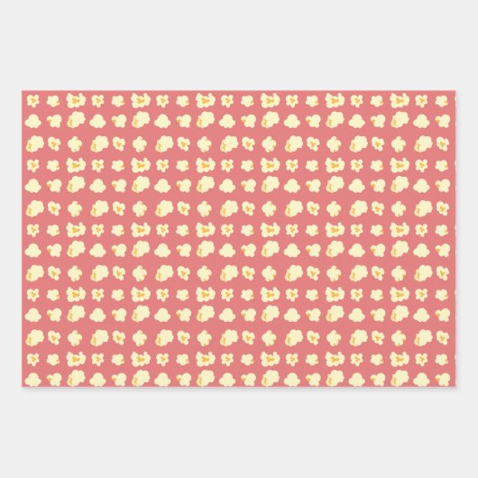 Schattigee roze popcorn patroon cartoon grappige f inpakpapier vel (Voorkant 2)