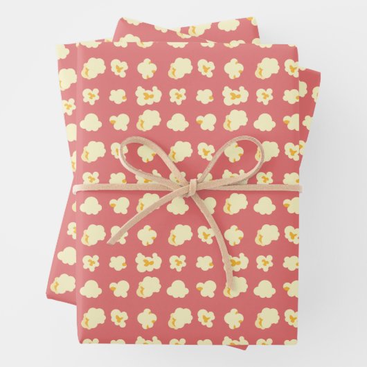 Schattigee roze popcorn patroon cartoon grappige f inpakpapier vel (In situ)