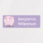 Schattigee roze potje buikvarken cartoon gepersona labels (Design 2)