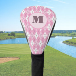 Schattigee roze preppy argyle aangepaste monogram  golfheadcover