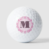 Schattigee roze preppy argyle dames aangepaste mon golfballen (Voorkant)