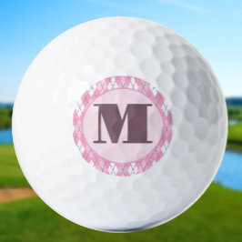 Schattigee roze preppy argyle dames aangepaste mon golfballen