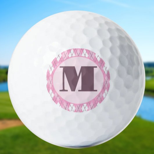 Schattigee roze preppy argyle dames aangepaste mon golfballen