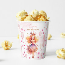 Schattigee roze prinses en ballonnen verjaardag