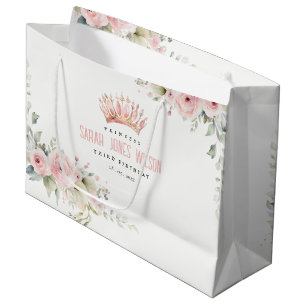 Schattigee Roze Prinses Kroon Tiara Bloemen Verjaa Groot Cadeauzakje