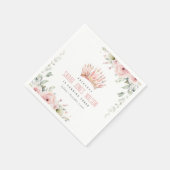 Schattigee Roze Prinses Kroon Tiara Bloemen Verjaa Servet (Hoek)