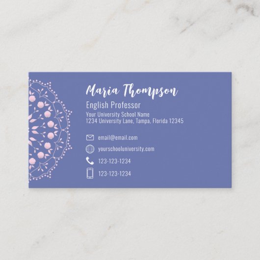 Schattigee Roze Professionele Custom Visitekaartje (Voorkant)