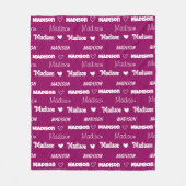 Schattigee roze pruim Herhalende Naam Gepersonalis Fleece Deken (Voorkant)