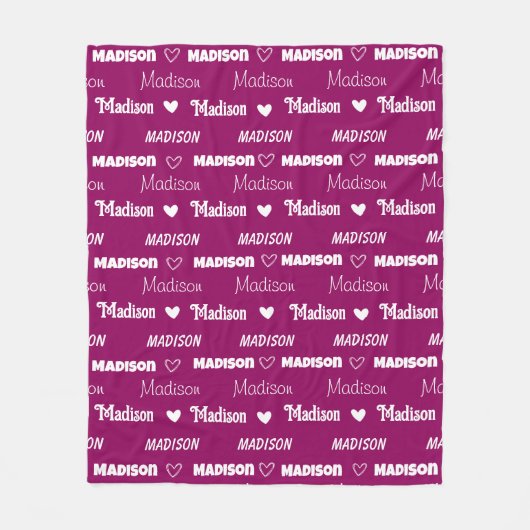 Schattigee roze pruim Herhalende Naam Gepersonalis Fleece Deken (Voorkant)