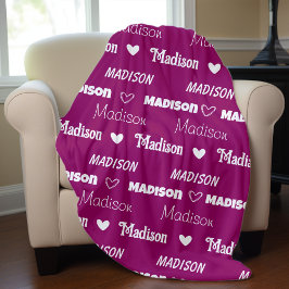 Schattigee roze pruim Herhalende Naam Gepersonalis Fleece Deken