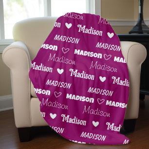 Schattigee roze pruim Herhalende Naam Gepersonalis Fleece Deken