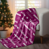Schattigee roze pruim Herhalende Naam Gepersonalis Fleece Deken