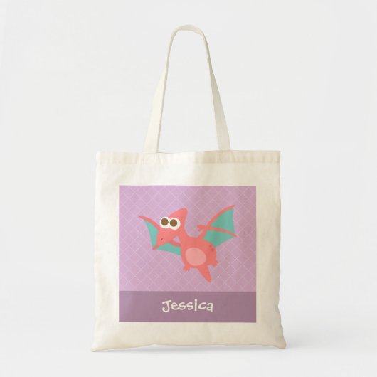 Schattigee Roze Pterodactyl dinosaurus Kinderen Ge Tote Bag (Voorkant)
