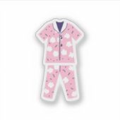 Schattigee roze pyjama sticker (Voorkant)