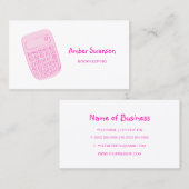 Schattigee Roze Rekenmachine Voor Accountant En Bo Visitekaartje (Voorkant / Achterkant)