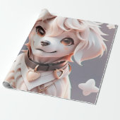 Schattigee Roze Retriever Puppy Gift Wrap Kids Ver Cadeaupapier (Uitgerold)