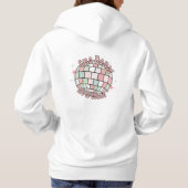 Schattigee roze retro discobal, één dans tegelijk hoodie (Achterkant)