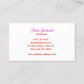 Schattigee Roze Retro Hair Stylist Schaar Visitekaartje (Achterkant)