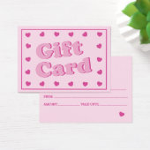 Schattigee Roze Retro Harten Gift Kaart (Bureau)