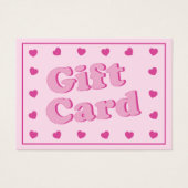 Schattigee Roze Retro Harten Gift Kaart (Voorkant)