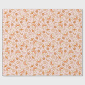 Schattigee Roze Retro Kerstdisco Rainbow Santa Cadeaupapier (Vlak)