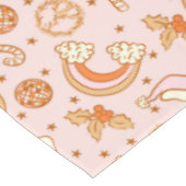 Schattigee Roze Retro Kerstdisco Rainbow Santa Tafelkleed (Gekanteld)