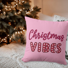 Schattigee roze retro kerstvibes kussen