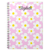 Schattigee roze retro madeliefjes girly journaling notitieboek (Voorkant)