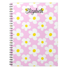 Schattigee roze retro madeliefjes girly journaling notitieboek