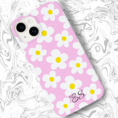Schattigee roze retro madeliefjes op girly floral Case-Mate iPhone case