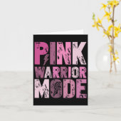 Schattigee Roze Ribbon Warrior Mode - Retro Borstk Kaart (Gele Bloem)