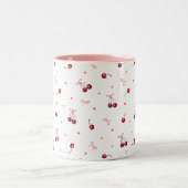 Schattigee roze rode bogen kersen harten tweekleurige koffiemok (Center)