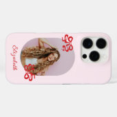 Schattigee Roze Rode Boog Foto Case-Mate iPhone Case (Achterkant (horizontaal))