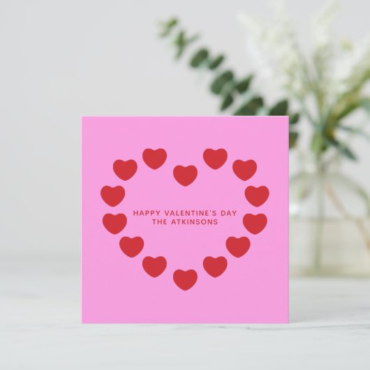 Schattigee roze rode harten moderne aangepaste Val Kaart (Staand voorkant)