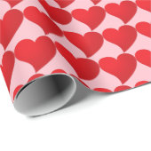 Schattigee roze rode harten moderne meisjesdag Val Cadeaupapier (Rol Hoek)