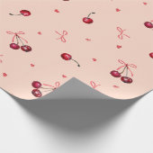 Schattigee Roze Rode Kersen Harten Bogen Zacht Sin Cadeaupapier (Hoek)