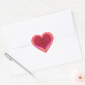 Schattigee Roze Rode Rozen Hart Gelukkige Valentij Sticker (Envelop)