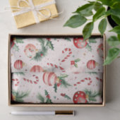 Schattigee roze rode vintage kerst tissuepapier (Geschenk)